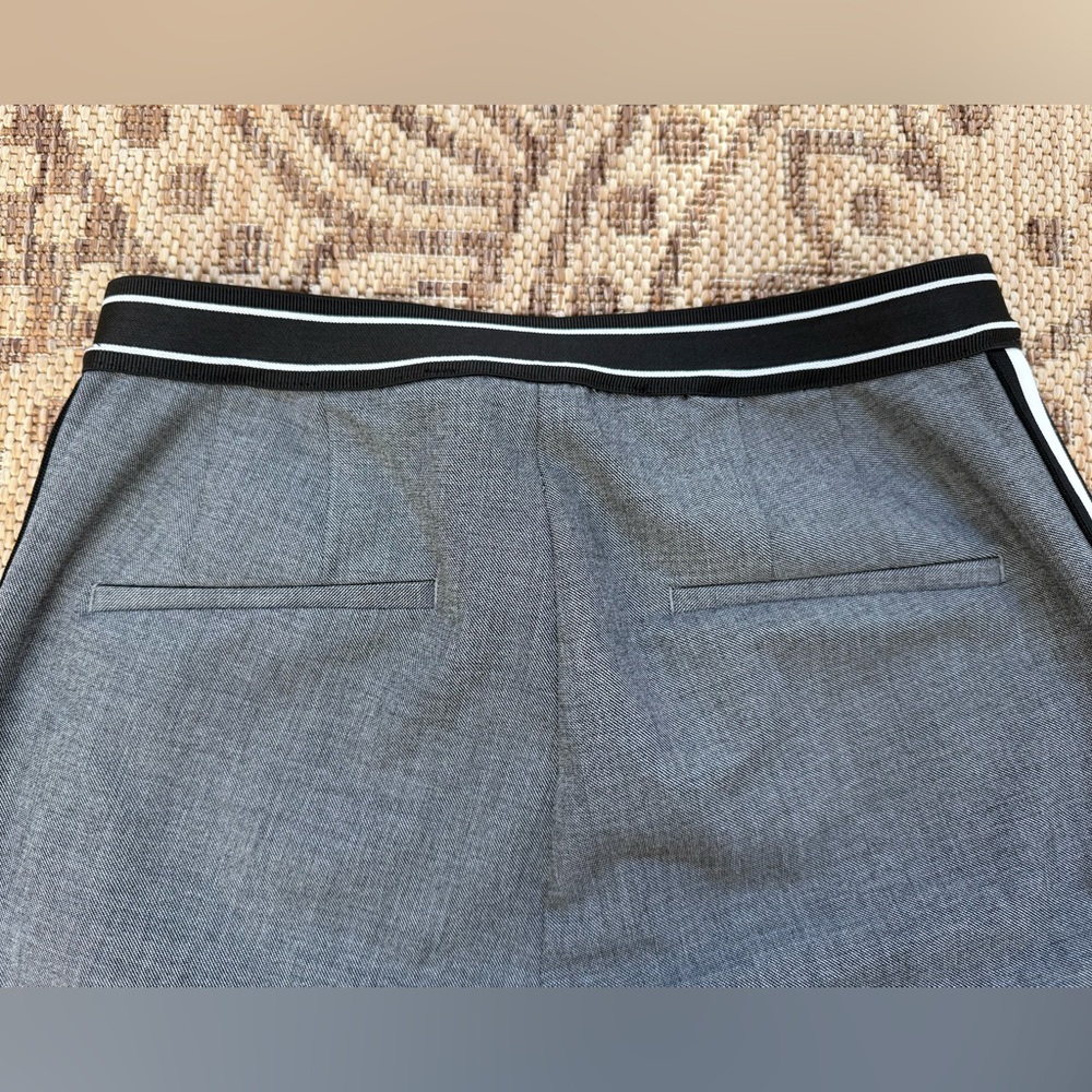 Zara Gray Plaid Trousers with Black and White Side Stripe - Picture 9 of 13